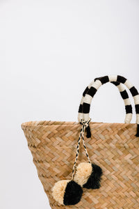 St. Tropez Pom Pom Straw Tote