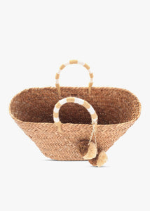 St. Tropez Pom Pom Straw Tote