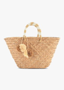 St. Tropez Pom Pom Straw Tote