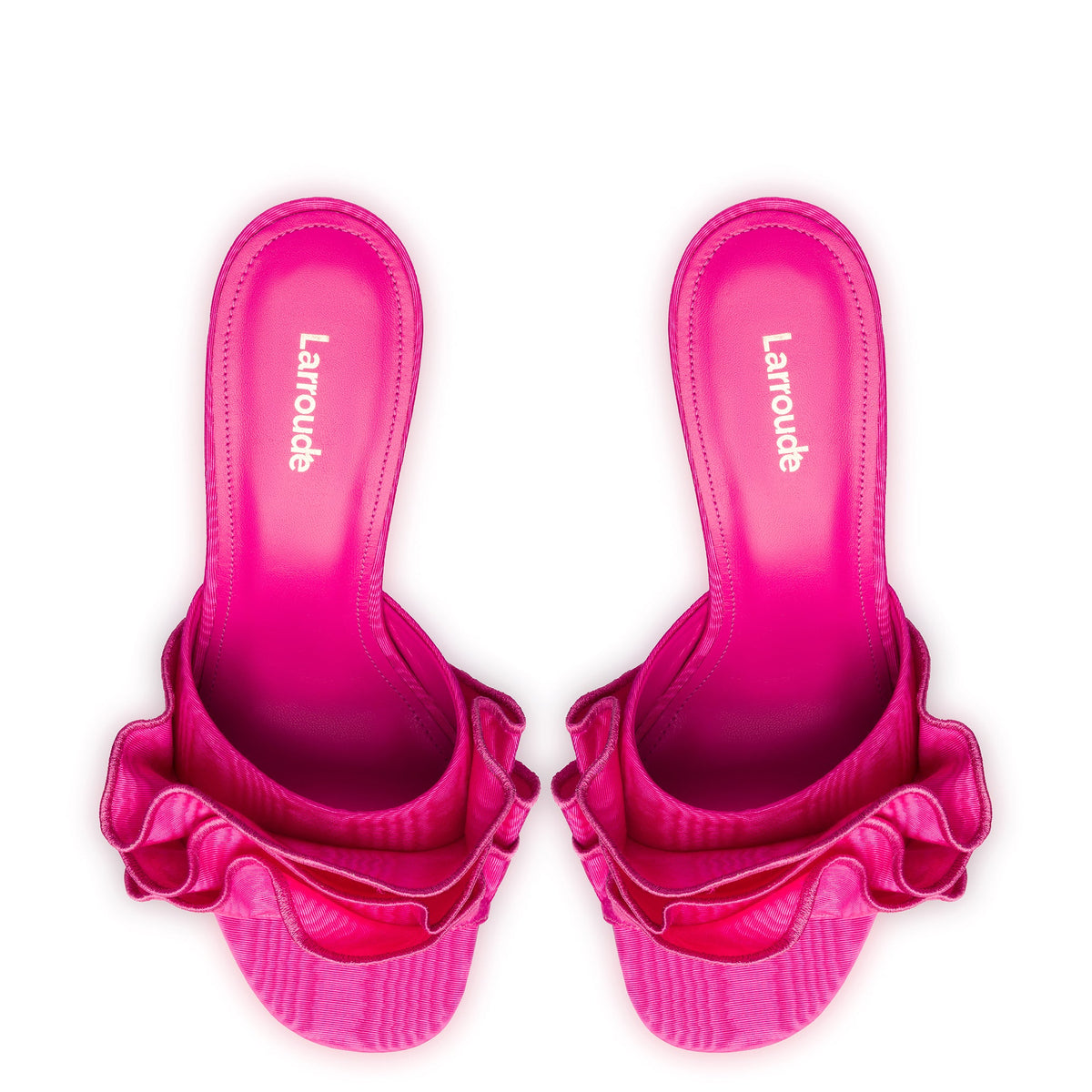 Colette Ruffle Sandal In Magenta Fabric