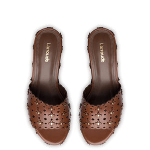 Miso Platform Sandal In Brown Leather