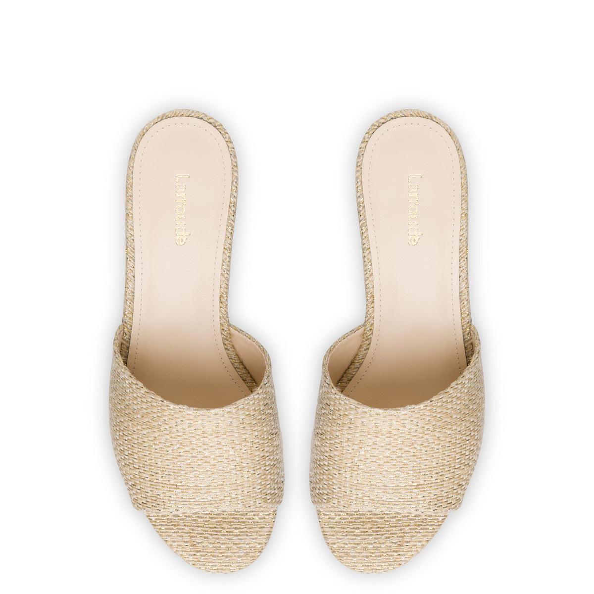 Miso Platform Sandal In Metallic Raffia