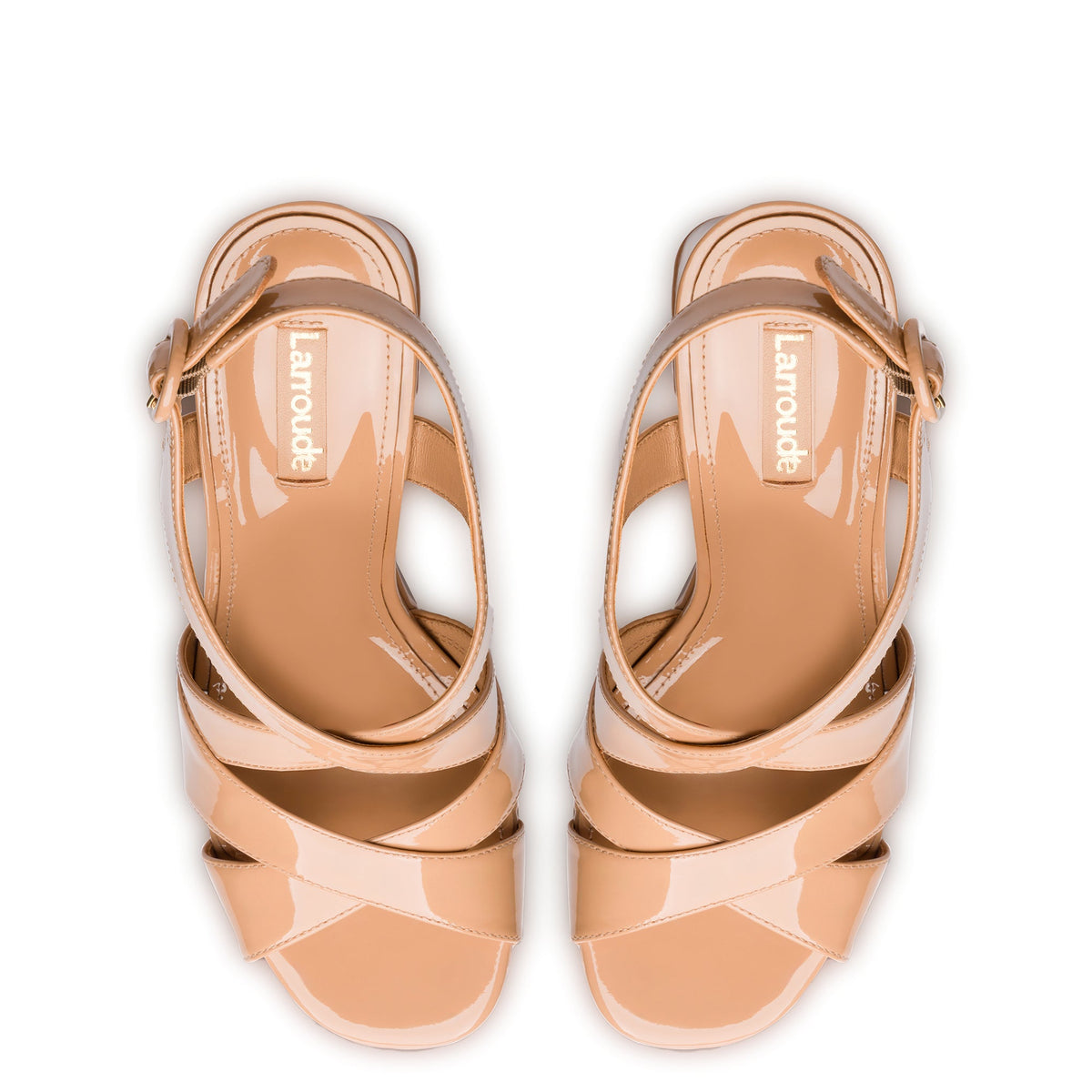 Bee Sandal In Tan Patent Leather