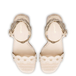 Dolly Broderie Sandal In Natural Raffia