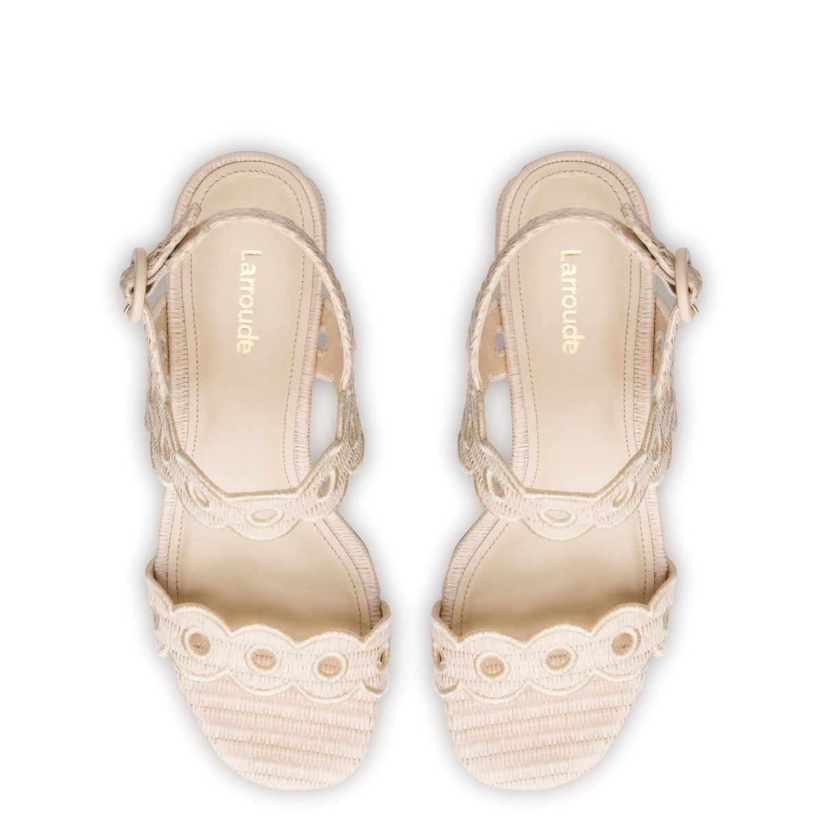 Florence Broderie Sandal In Natural Raffia