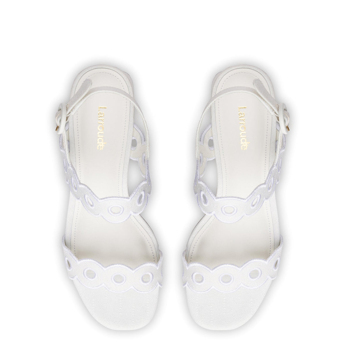 Florence Broderie Sandal In White Raffia