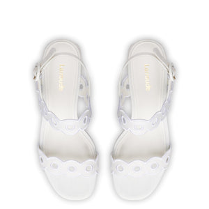 Florence Broderie Sandal In White Raffia