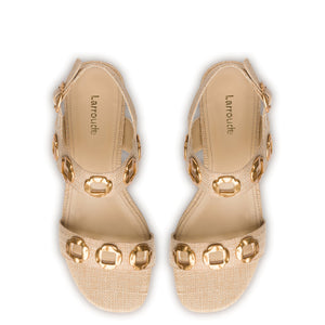 Milan Sandal In Beige Raffia