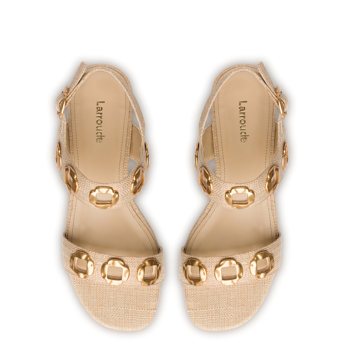 Milan Flat Sandal In Beige Raffia