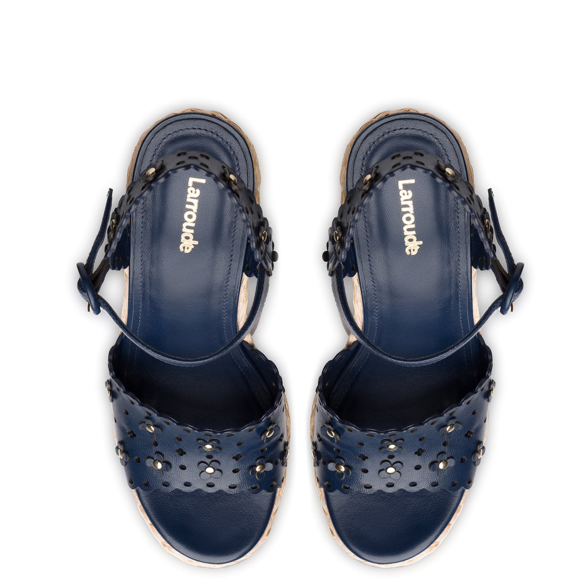 Jasmine Wedge In Indigo Leather