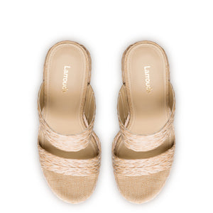 Pamela Wedge In Natural Raffia