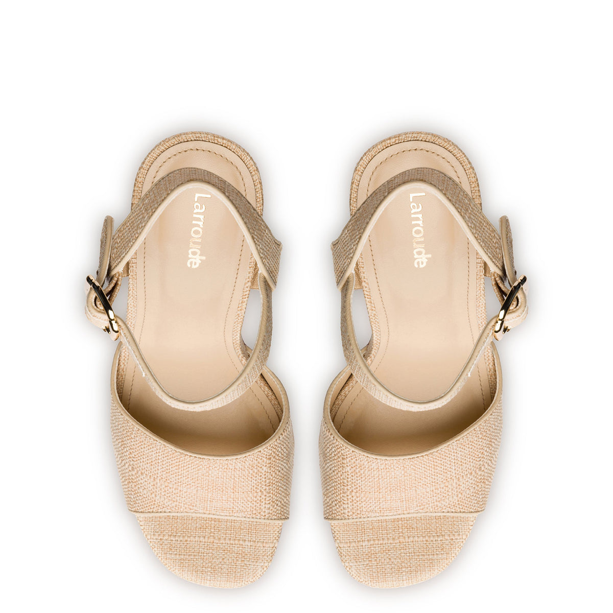 Vanessa Platform Sandal In Beige Raffia