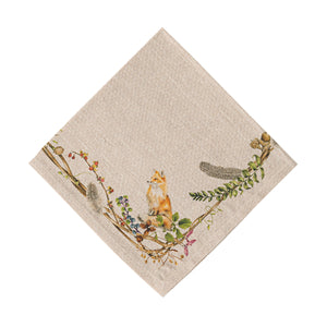 Forest Walk Café Au Lait Napkin with Animals