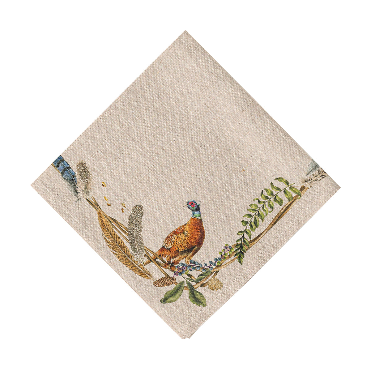 Forest Walk Café Au Lait Napkin with Animals