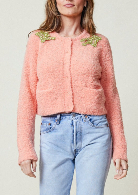 Nala Cropped Cardigan Sweater Lingua Franca NYC   