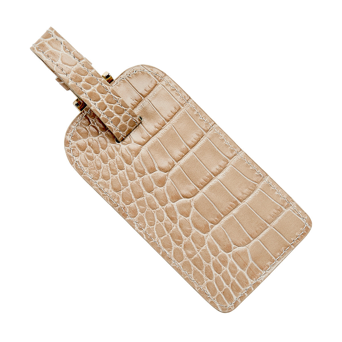 Luggage Tag in Crocodile Embossed Leather