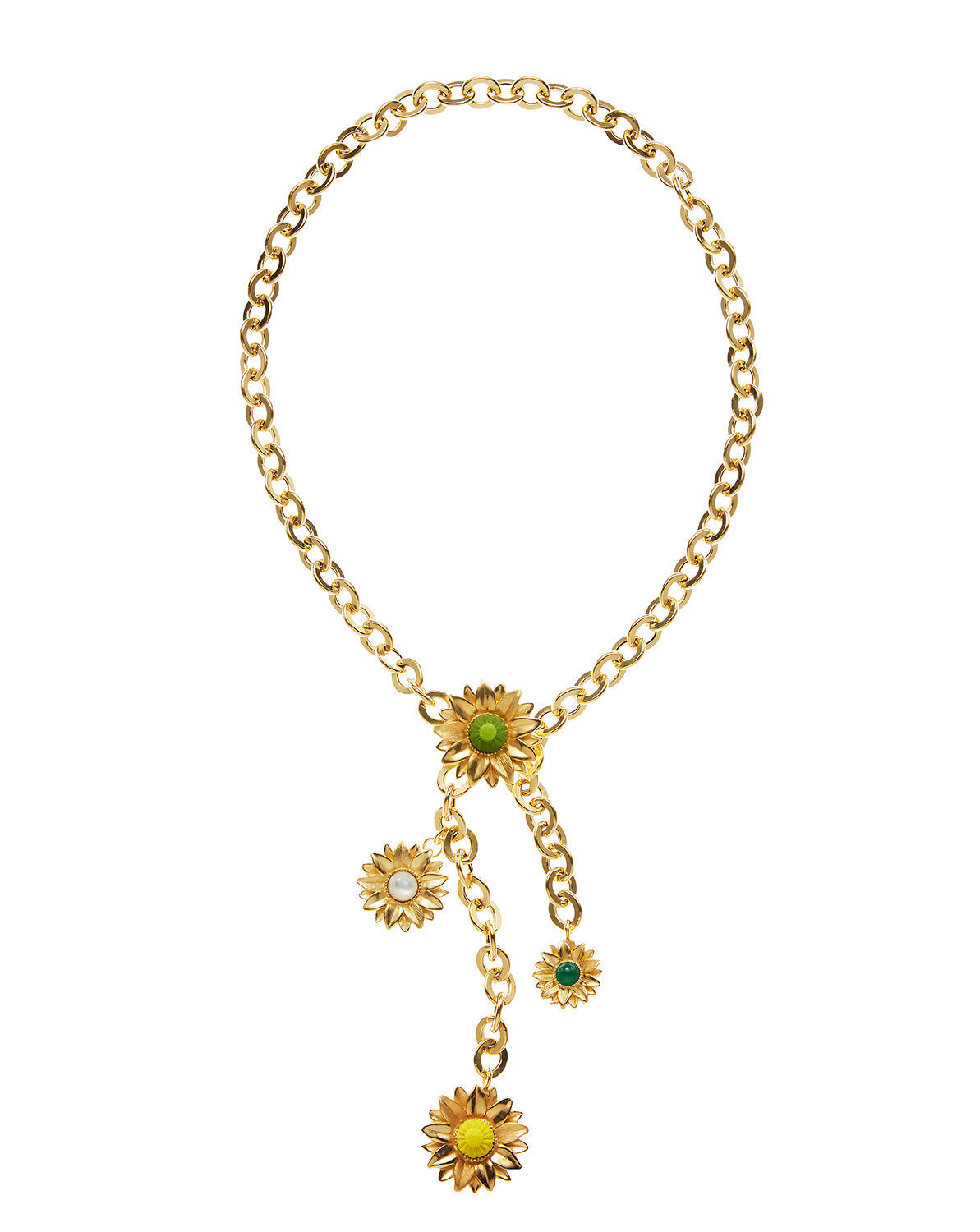 Limoncello Cascade Necklace in Green & Yellow