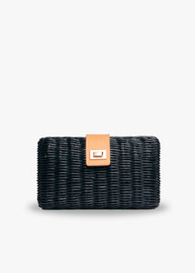 Lou Wicker Straw Clutch Bag