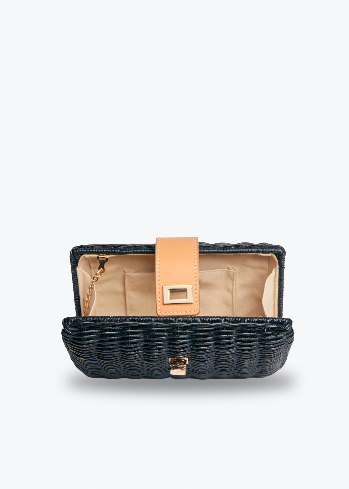 Lou Wicker Straw Clutch Bag