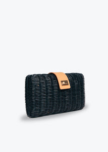 Lou Wicker Straw Clutch Bag