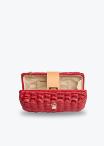 Lou Wicker Straw Clutch Bag