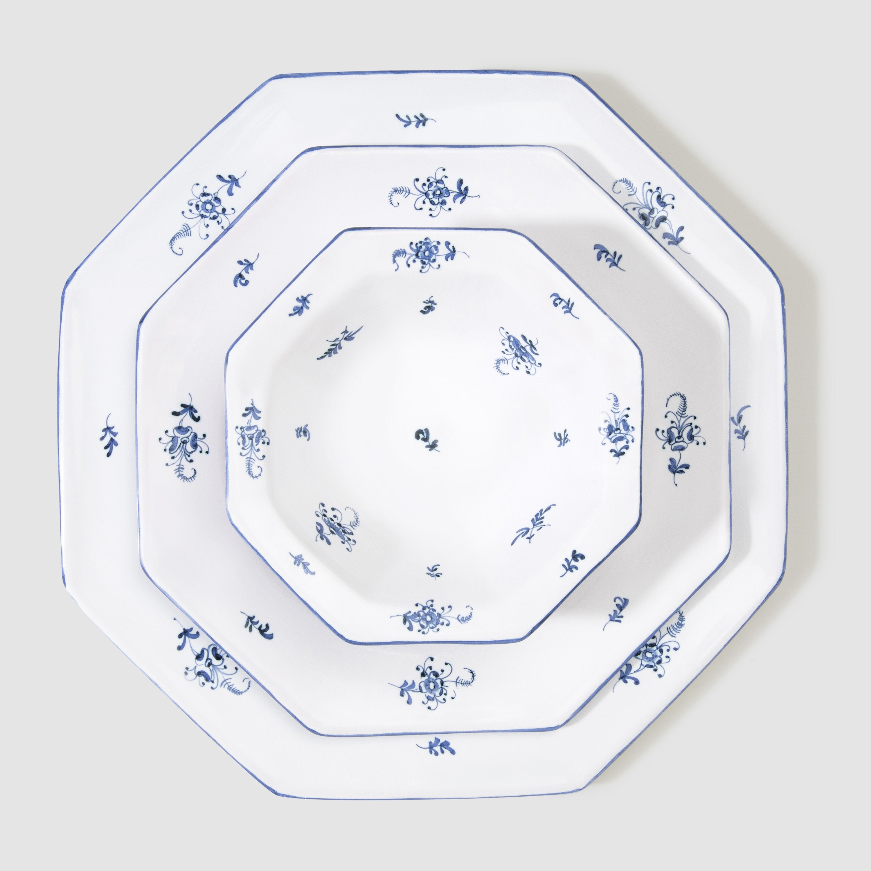 Brindille Large Dinner Plate, Bleu Moustiers