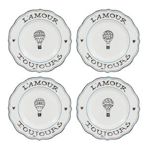 L’Amour Toujours Dessert/Salad Plates, Assorted, Set of 4