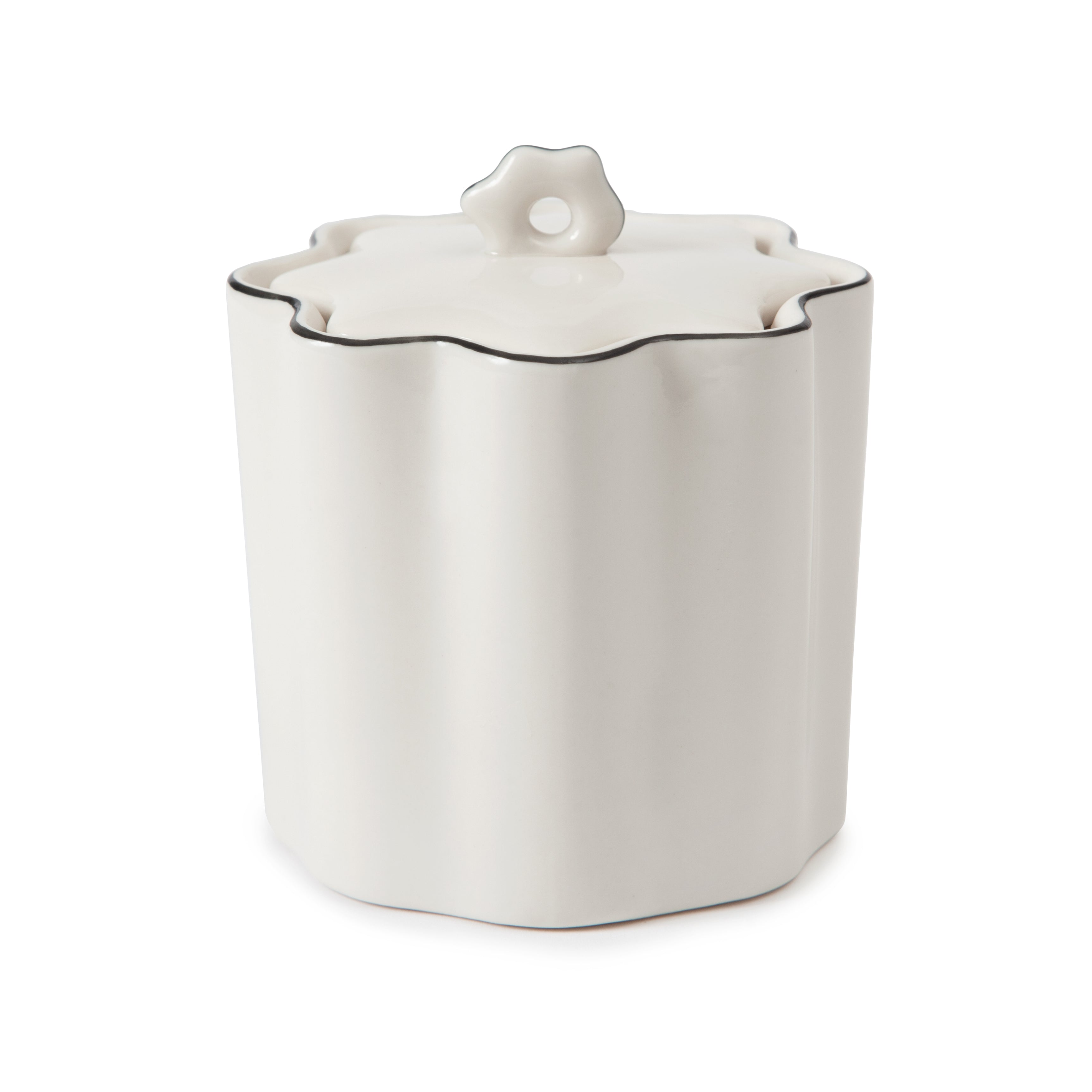 Le Marais Cotton Jar in White with Black Trim