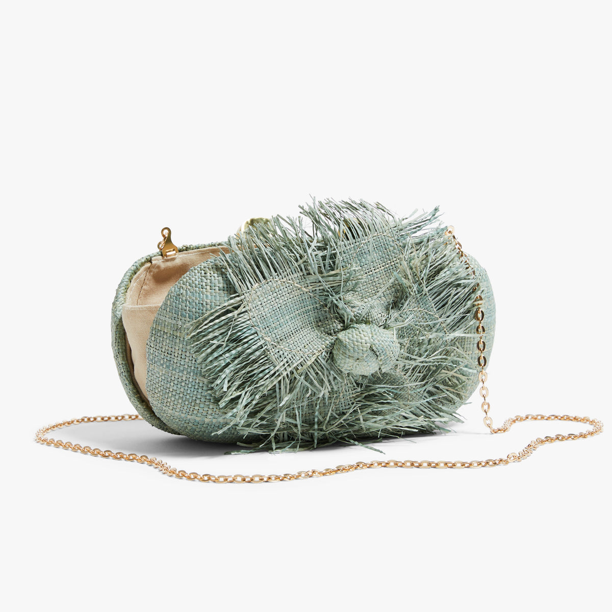 La Fleur Fringe Bag in Sea Blue