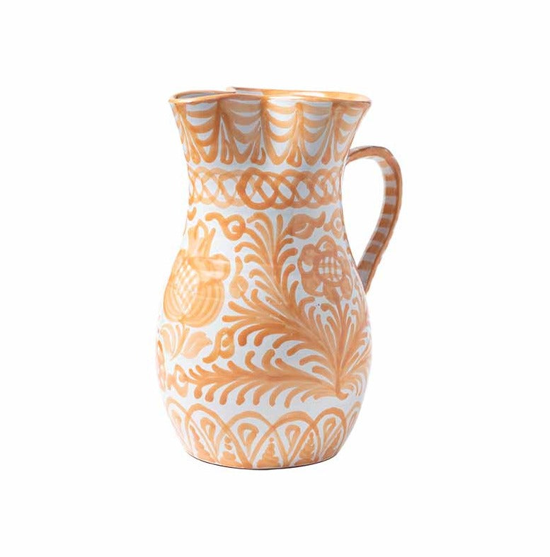 Casa Melocoton Large Pitcher with Hand-painted Designs