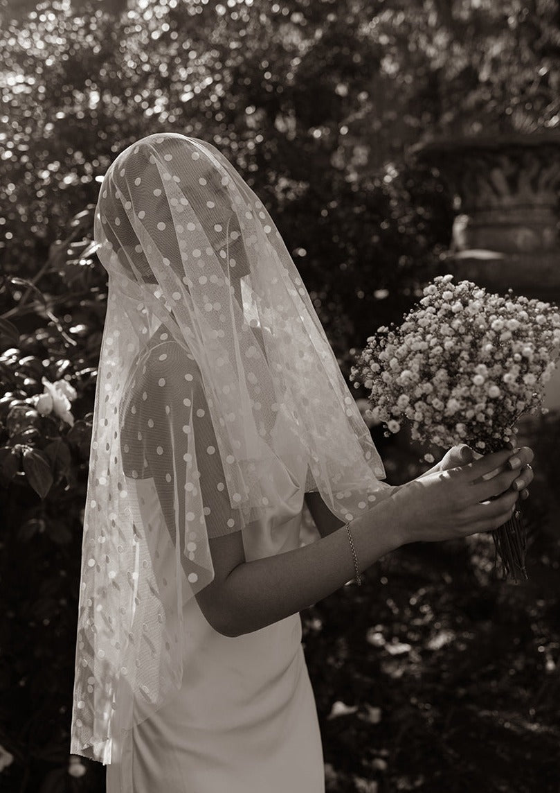 Large Polka Dot Midi Veil