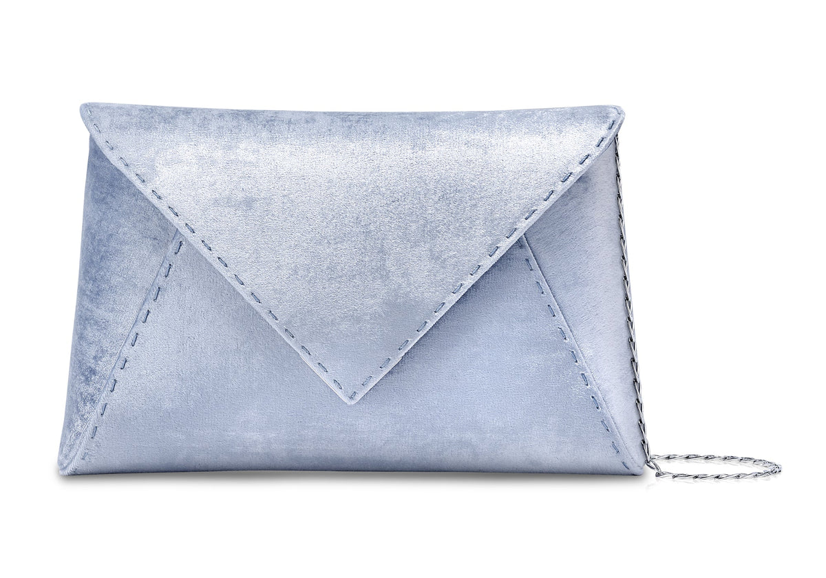 Lee Pouchet Large in Icy Blue Crushed Velvet