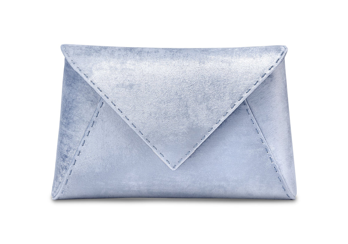 Lee Pouchet Large in Icy Blue Crushed Velvet