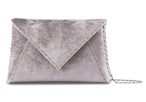 Lee Pouchet Small in Silver Mink Crushed Velvet