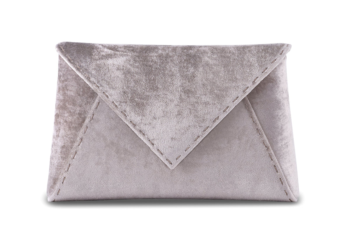 Lee Pouchet Small in Silver Mink Crushed Velvet