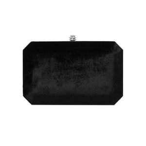 Lily Clutch in Black Diamond Crushed Velvet