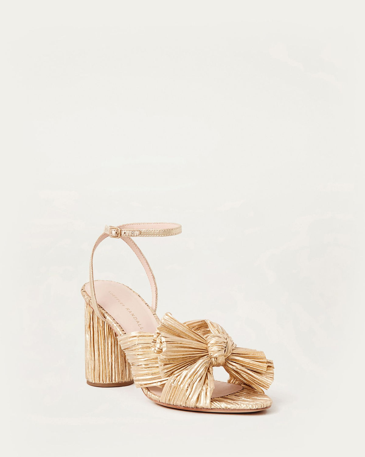 Camellia Bow Heel in Gold