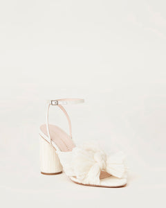 Camellia Bow Heel in Pearl