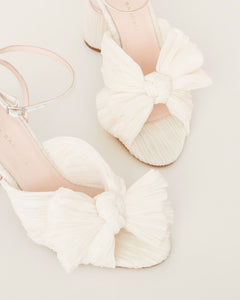 Camellia Bow Heel in Pearl