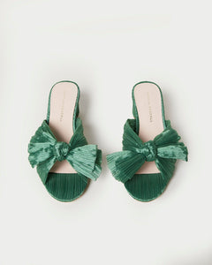 Emilia Pleated Bow Heel in Sage