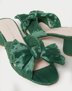 Emilia Pleated Bow Heel in Sage