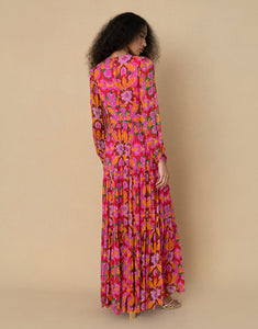 Freya Chiffon Maxi Dress in Seventies Orange