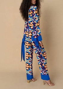 Havana Crepe Trouser in Seventies Blue