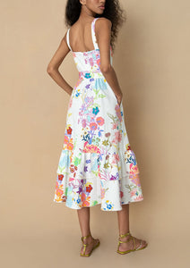 Dani Cotton Midi Dress in Jardin White