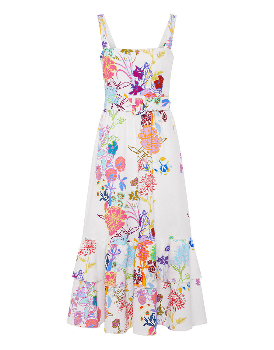 Dani Cotton Midi Dress in Jardin White