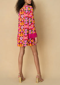 Cocoa Crepe Mini Dress in Seventies Orange