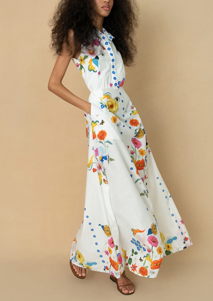 Paloma Cotton Maxi Dress in Juayua White