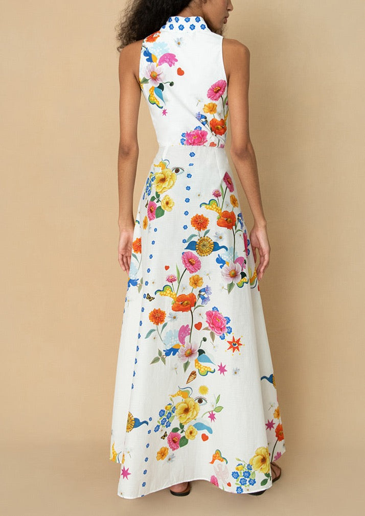 Paloma Cotton Maxi Dress in Juayua White