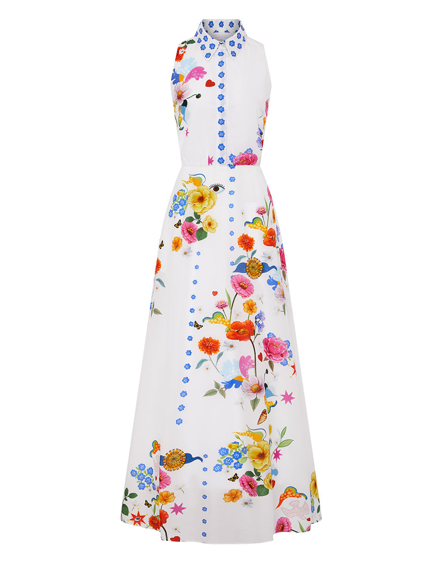 Paloma Cotton Maxi Dress in Juayua White