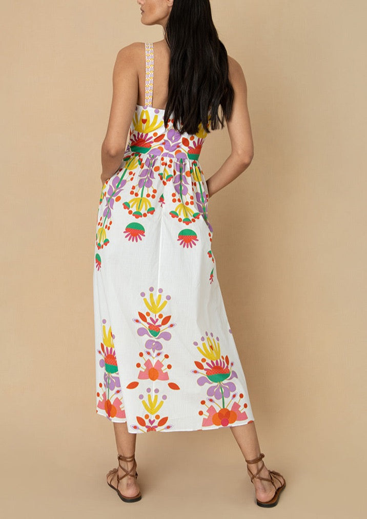 Ninet Cotton Midi Dress in Avatar White